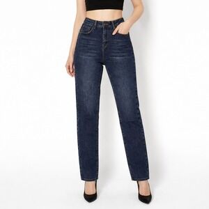 Great Smokey Straight Leg Jeans Womens 5 Blue High Rise Dark Wash Pockets Denim